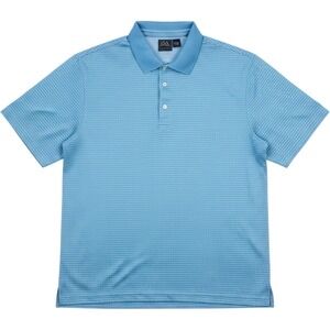 JOS.A.BANK Traveler Men Polo Golf Shirt XL Blue Grey Argyle Geo Abstract Casual